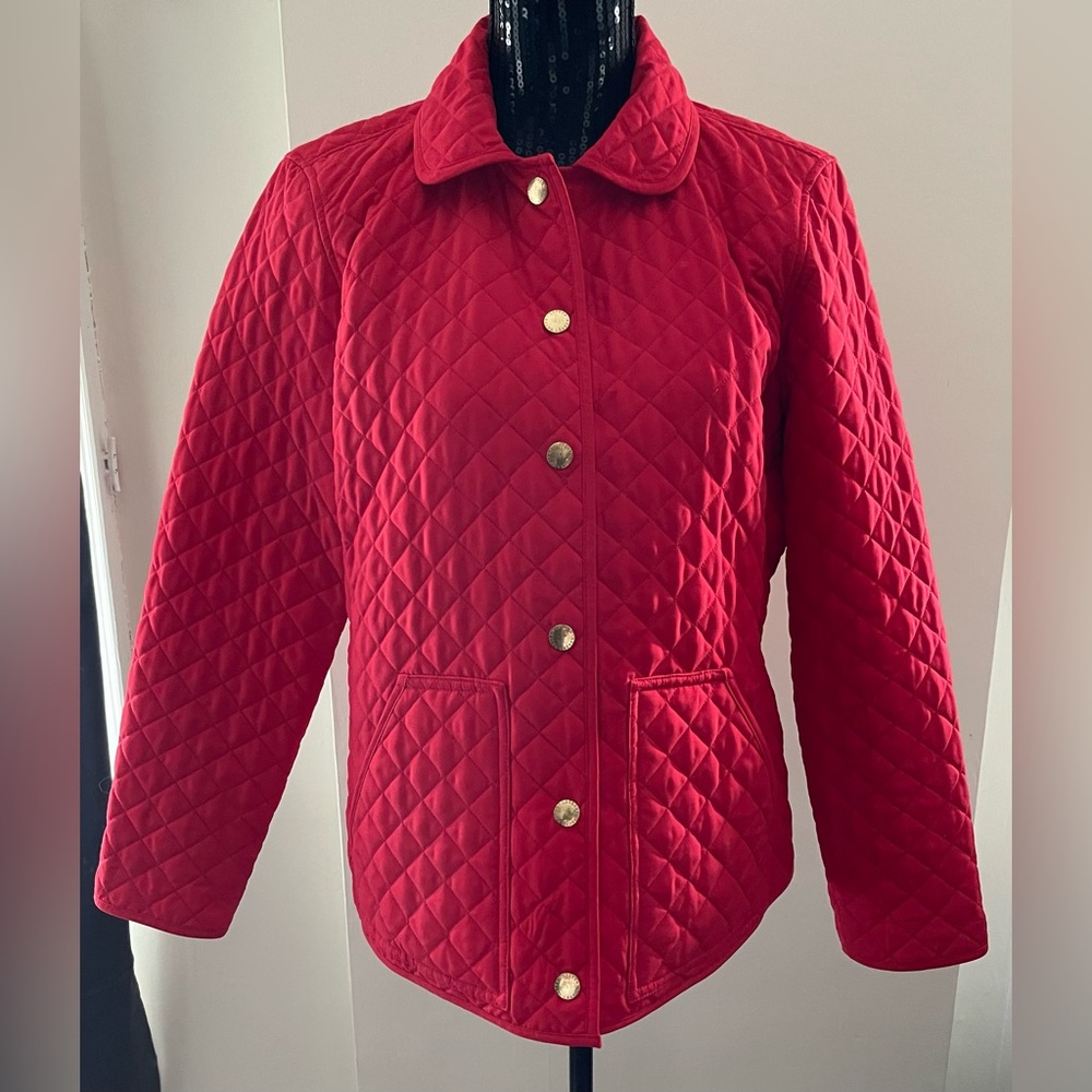 Lauren Ralph Lauren Red Quilted Puffer Jacket